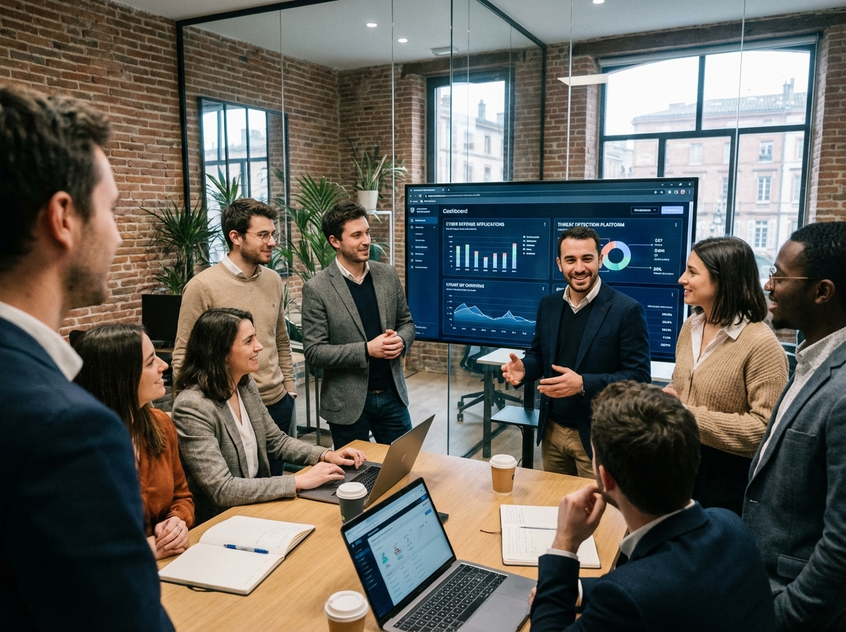 Groupe de jeunes professionnels en cybersecurite a Toulouse