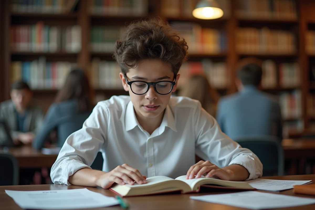Étudiant en bibliothèque universitaire découvrant l'installation de pip Python